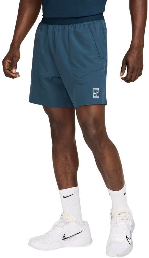 Nike Court Advantage Tennisshort Heren Donkerblauw S