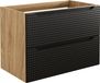 COMAD Splendor Black Badkamermeubel 80 cm, zwart eikenfineer, onderkast voor wastafel, 2 lades, design