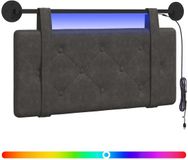 vidaXL Hangend hoofdbord Zwart Antiek PU
