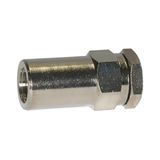Riegler Filter inline, 36 μm, G 3/8 binnen/binnen, SW 24, ingangsdruk max. 18 bar, temperatuurbereik 0 °C tot 80 °C, behuizing: messing.