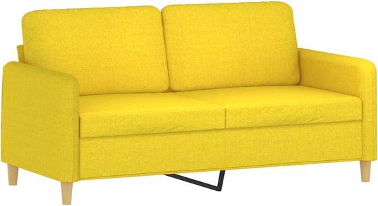 vidaXL Tweezitsbank 140 cm stof lichtgeel