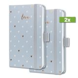 SIGEL J4334 Jolie Agenda semainier 2024, Grey Love, 9,5 x 15 cm, couverture rigide, 174 pagina's, grijs, 2 stuks