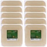 Humbert Assiettes à gâteaux - assiettes à pâtisserie - en carton moulé - 100x - beige - carré - Dia 14 cm
