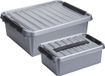 Sunware Q-Line Boîtes de rangement - 2 pièces - 12 & 25 litres - Plastique - Gris
