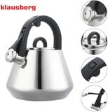 Klausberg 7947 - Fluitketel met fluit - 2.5 liter - RVS - zilverkleurig
