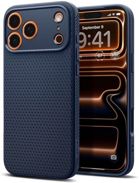 Spigen Liquid Air Hoesje Geschikt voor Apple iPhone 17 Pro Max - Back Cover Flexibel TPU Blauw