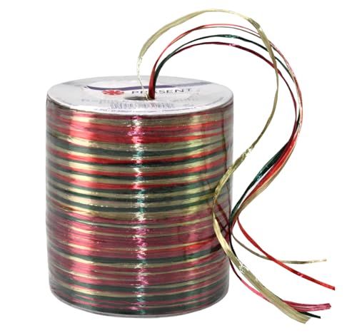 C.E. Pattberg Präsent Rayon Raffia Biologisch afbreekbaar lint Goud-Groen 50 meter spoel