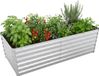 Merkloos / Sans marque Relaxdays Moestuinbak - 57x180x90 cm - verzinkt metaal - zilver