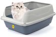 Merkloos Kattenbak: Kattenbak - Met capuchon - Donkergrijs - Extra diep