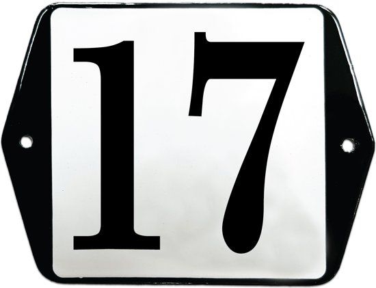 EmailleDesign® Emaille huisnummer model oor - 17