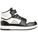 Kappa Kindertrainers Rernal MD Ev Unisex Wit Zwart Synthetisch Textiel Rubber Harde Zool Veters Sneaker Maat 32