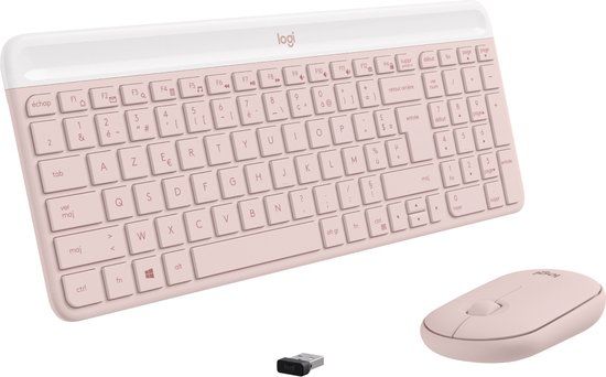 Logitech MK470 Slim Combo Toetsenbord en Muis Roze
