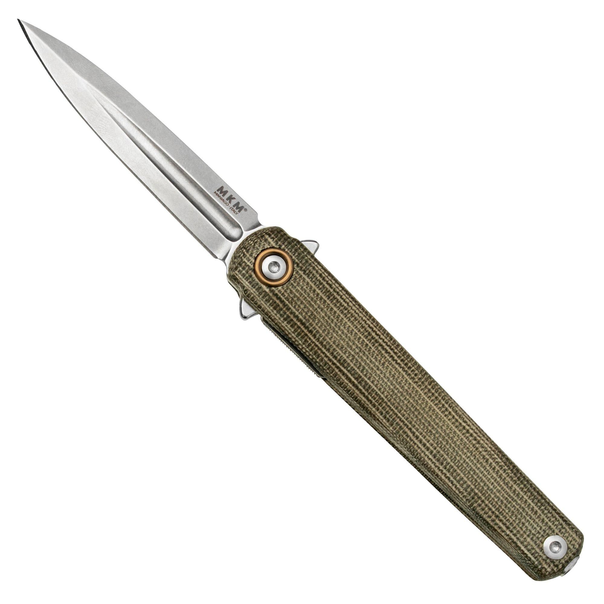 MKM Knives MKM Flame Light FL02L-GC dagger, green micarta, zakmes