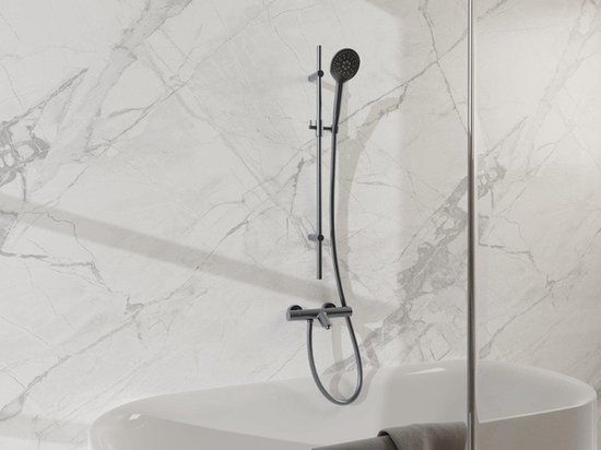 FortiFura Calvi badkraan met glijstangset met ronde handdouche gunmetal