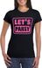 Bellatio Decorations Verkleed shirt voor dames - lets party - zwart - glitter - carnaval/themafeest XXL
