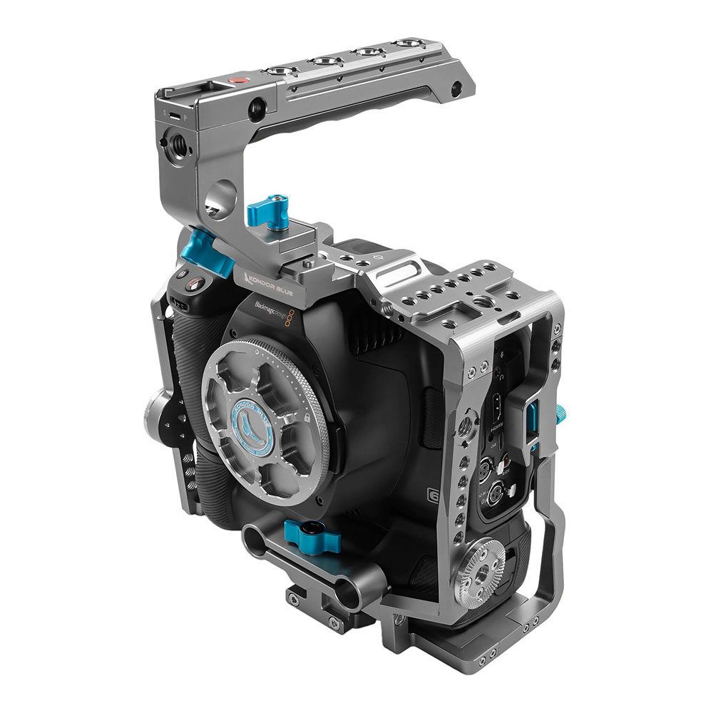 Kondor Blue Blackmagic Pocket 6K Pro Battery Grip Cage with Top Handle - Space Gray
