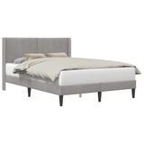 vidaXL Bedframe met hoofdeinde, lichtgrijs, 120 x 200 cm, fluweel