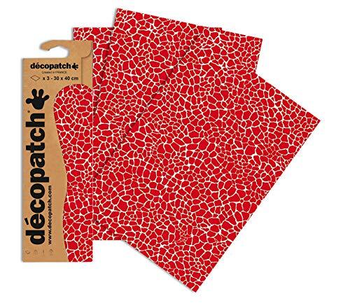 Decopatch Papier No. 546 (rood giraf, 395 x 298 mm) 3-pack