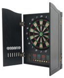 Dartbord elektronique - Machine de fléchettes murale - 4 écrans LED - 243 jeux pour jusqu'à 16 joueurs - 12 fléchettes avec 88 pointes - Prise UE - Noir