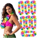 Boland Hawaii krans/slinger - 8x - Tropische/zomerse kleuren mix
