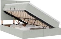 vidaXL - Lit avec rangement et matelas, gris clair, 140 x 190 cm, velours
