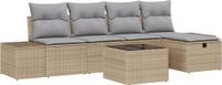 vidaXL Bankstel 5-delig Polyrattan Beige/Lichtgrijs