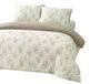 Parure de lit, satinée, de haute qualité, dimensions 200x220 cm, couleur beige, motif floral