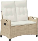 vidaXL Tuinbank Beige en Crème 105 x 60 x 112 cm Staal en Polyester