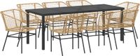 vidaXL - Tuinset - 9-delig - Bruin - Polyrattan