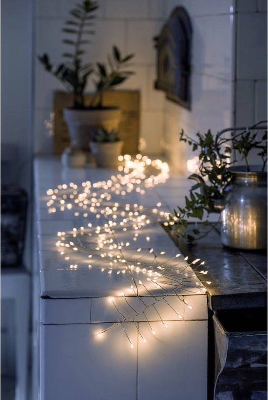 Konstsmide Micro LED Cluster Lichtketting - 7 meter - Amber - Zilver