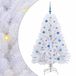 vidaXL - Kunstmatige - Hinged - Kerstboom - Wit - 150 - cm - PVC - en - Staal