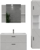 Vicco Badkamermeubelset Irma, Wit/Wit Hoogglans, 3-delig