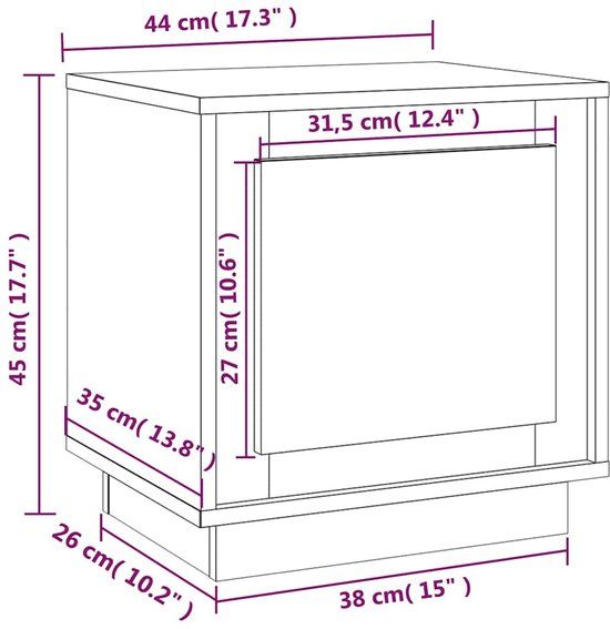 vidaXL Nachtkastjes - Set van 2 - Bewerkt Hout - Bruin Eikenkleur