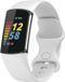 Strap-it Siliconen Smartwatch bandje - Wit - Maat S - Geschikt voor Fitbit Charge 5 / 6