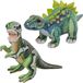 Nature Planet Aps Speelgoed set van 2x pluche dino knuffels T-Rex en Stegosaurus van ongeveer 30 cm