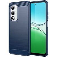 Oppo Coque pour Oppo A5 4G / 5G - housse etui silicone gel carbone + verre trempe - BLEU FONCE