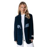 Colourful Rebel blazer met borduursels - donkerblauw