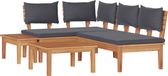 vidaXL Tuinbank Set 4 st Bruin en Grijs