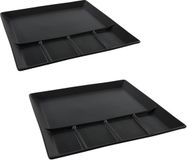 Svenska Living Hit Trading B.V. 6x Fondue/Gourmet/BBQ Bord - Zwart - 24 x 24 cm - 5 Vakken - Porselein