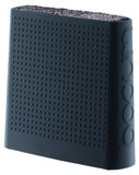 Bloc de couteaux en plastique avec 6 compartiments et un design noir