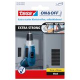 tesa On & Off Extra Strong Klittenbandpads - 10 x 5 cm - 2 stuks - Zwart