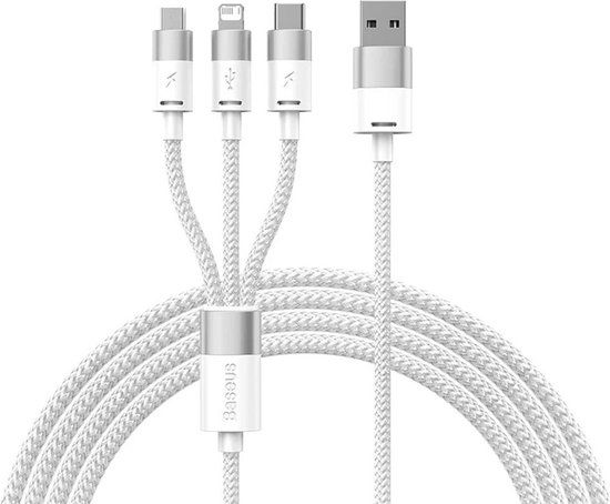 Baseus USB-C naar Lightning Kabel - 1.2m - Wit