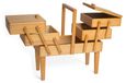 Boîte de rangement en bois, 3 niveaux, avec pieds, pour fournitures de couture