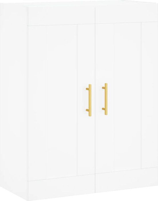 vidaXL Wandkast - 69,5x34x90 cm - Bewerkt Hout - Wit