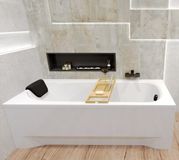 Badland BONA ligbad 190 x 80 cm wit met baddrager met hoofdsteun