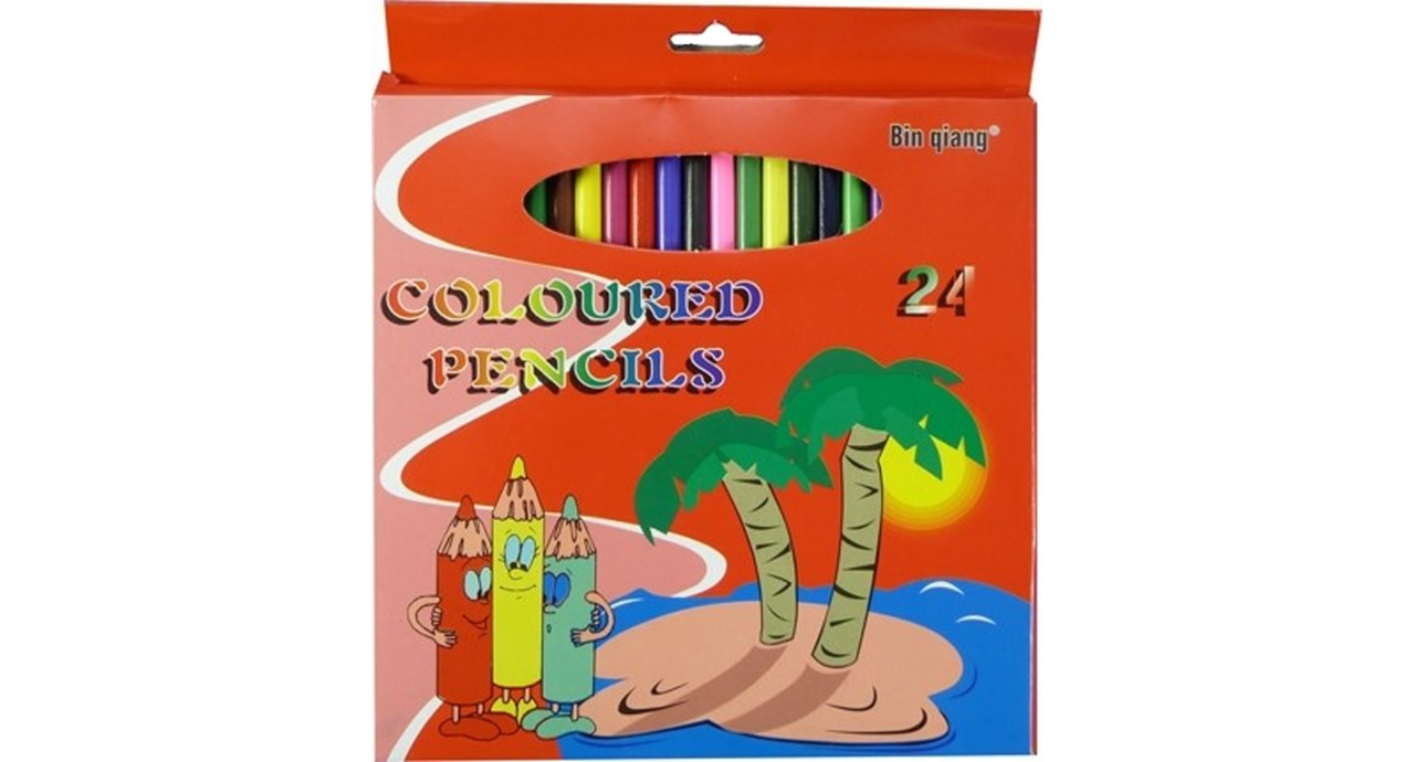 Merkloos Ronde kleurpotloden 17,5cm pak a 24 kleuren - Aktie!