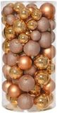 Decoris Kerstballenset | Polystyreenmix | Brons | 3-delig combinatieset | 100 stuks