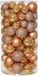 Decoris Kerstballenset | Polystyreenmix | Brons | 3-delig combinatieset | 100 stuks