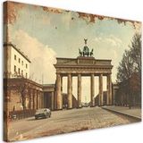 Tableau Moderne Porte De Brandebourg À Berlin Dans Un Style Rétro 120x80 cm
