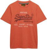 Superdry Heritage T-shirt met Vintage logo en relaxte pasvorm Heren - T-shirts - XXL - Rust Orange Marl